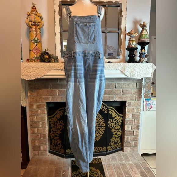 Slink Premium Plus Size Women's Blue Denim Overalls Jeans Boot Cut Like New - Picture 1 of 9